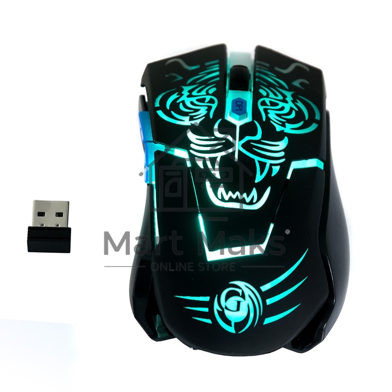 Мышь беспроводная Dialog Gan-Kata MRGK-12UR черный, 1600 dpi, радиоканал, USB, кнопки - 6