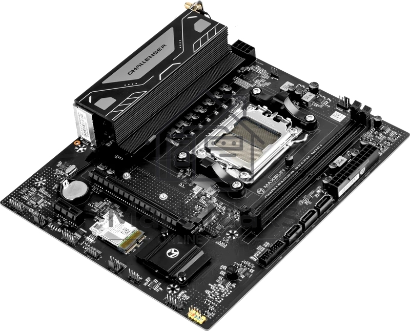 Материнская плата MAXSUN MS-Challenger B650M WIFI, AM5, B650, 2*DDR5, 3*SATA3, M.2, 4*USB 3.2, 2*USB 2.0, 1*PCIEx16, 1*PCIEx1, DP+HDMI, mATX