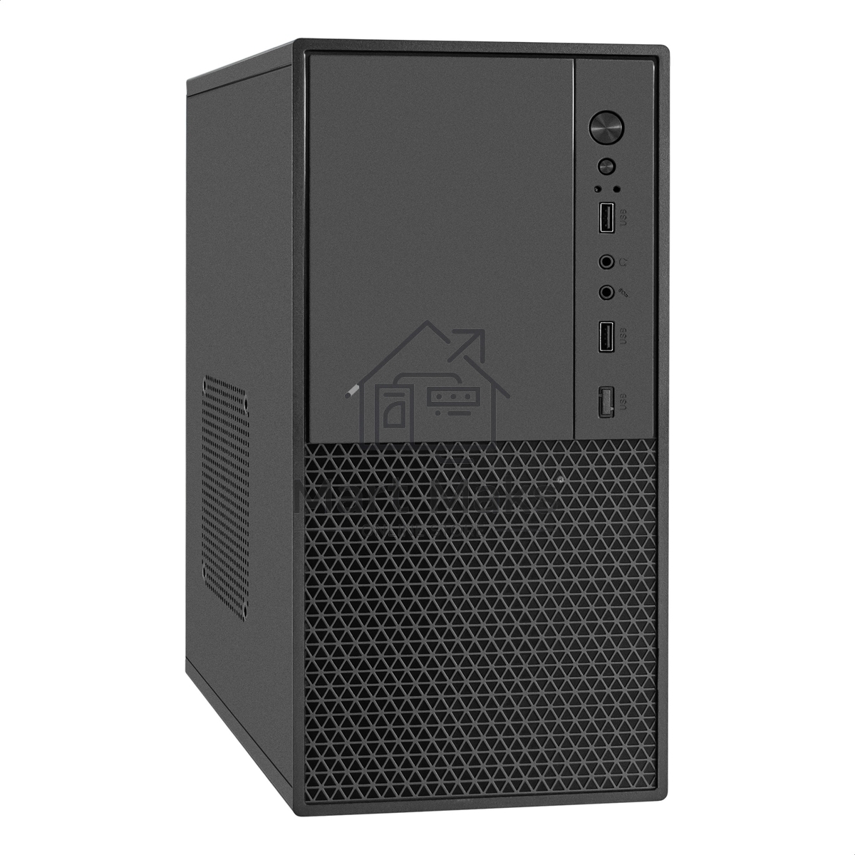 Корпус Minitower ExeGate BAA-308M-UNS500 (mATX, БП UNS500 с вент. 12см, 2*USB, HD Audio, черный)