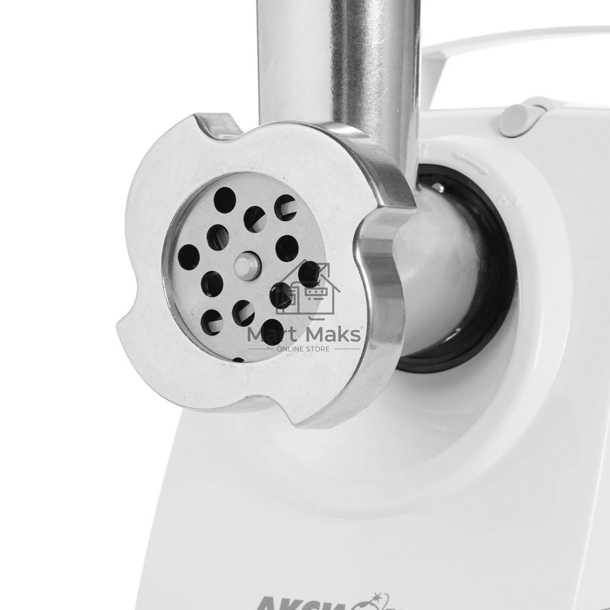 Мясорубка электрическая Аксион М33.01 белый, 1500 Вт, 1.7 кг/мин, реверс, защита от перегрузки, насадки - 3