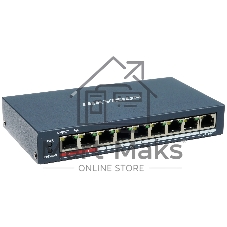 Коммутатор Hikvision DS-3E0109P-E(C), 8×100 Мбит/с PoE + 1×100 Мбит/с, неуправляемый