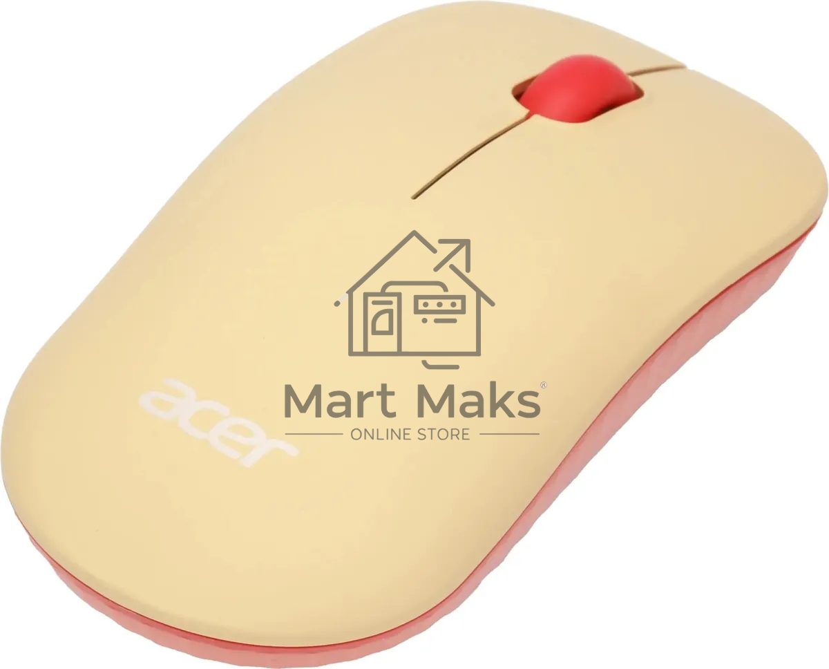 Мышь беспроводная Acer OMR205 бежевый/розовый, 1200 dpi, радиоканал, USB, кнопки - 3