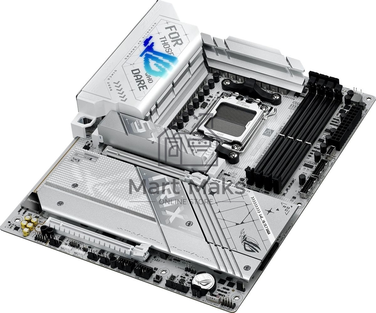Материнская плата ASUS ROG STRIX X870-A GAMING WIFI, AM5, AMD X870, 4xDDR5, 2xSATA, 4xM.2, 1xPCI-E 4.0 x4, 1xPCI-E 5.0 x16, 1xHDMI, 1xDP, 1x 2.5Gb LAN, 4xUSB-A 3.2 Gen 1, 5xUSB-A 3.2 Gen 2, 1xUSB-C 3.2 Gen 2, 2xUSB4, 2x3.5 мм, 7.1, ATX