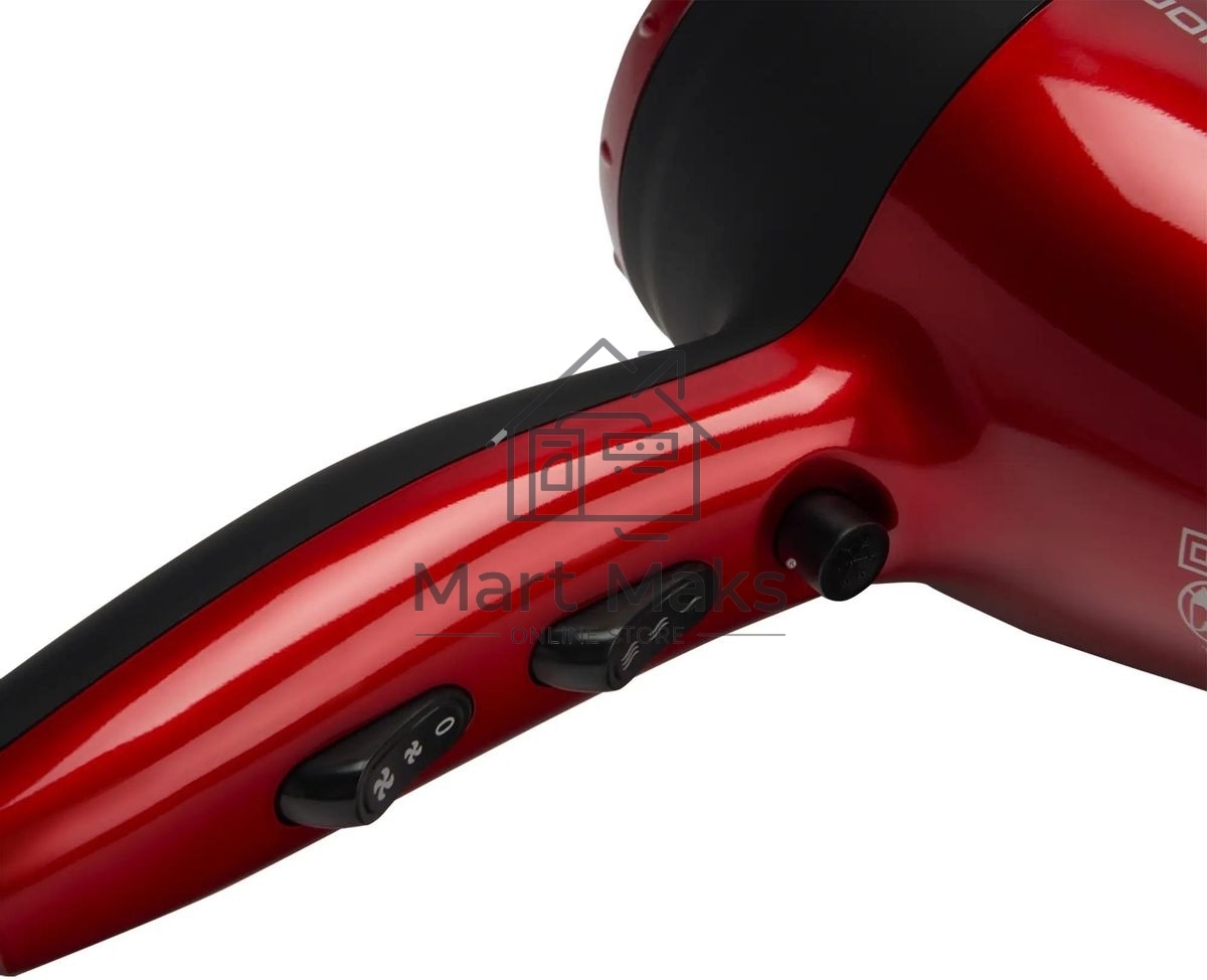 Фен Polaris PHD 2077i 2000Вт красный/черный