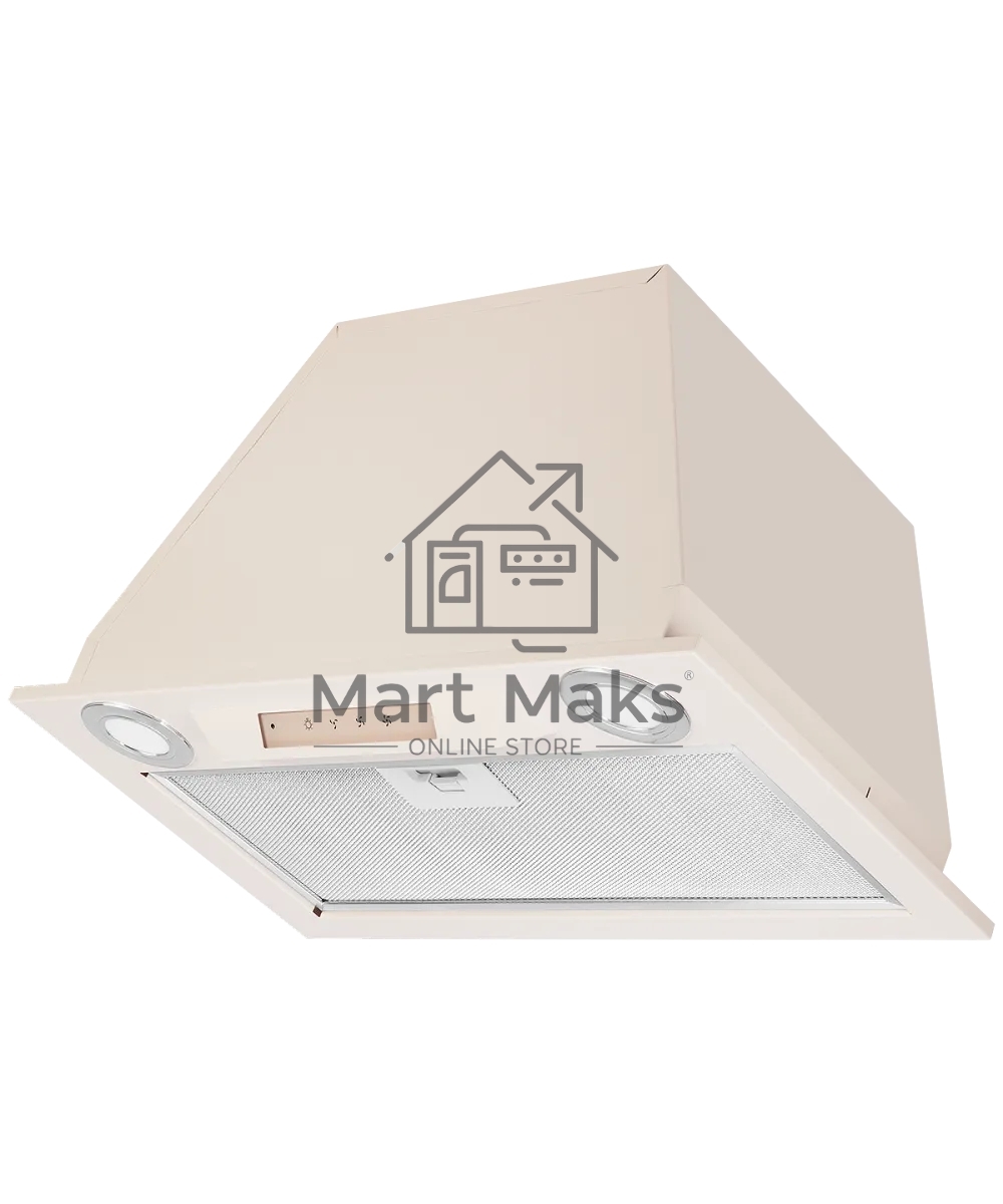 Вытяжка встраиваемая Kuppersberg INLINEA 52 Beige, ширина 52 см, отвод/рециркуляция, 850 м3/час, электронное сенсорное управление, таймер, пульт ДУ, 3 скорости, светодиодное освещение 2х3,5 Вт, металлический жироулавливающий фильтр, угольный фильтр С6С (опция), 42 дБ, кремовый