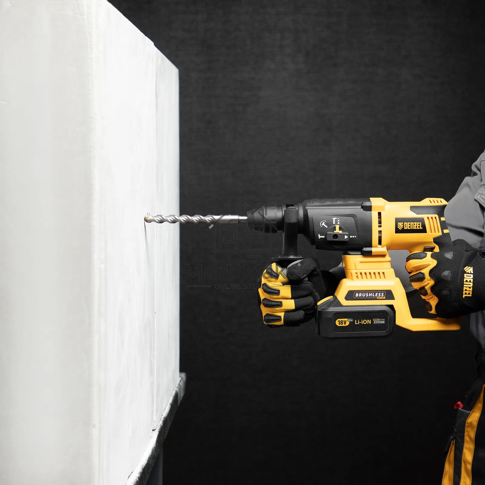 Бур по бетону Denzel двойная спираль, Cobalt W-tip, 12x210 мм, SDS PLUS