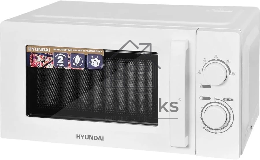 Микроволновая печь Hyundai HYM-M2005 белый, 20 л, 700 Вт, переключатели - поворотный механизм