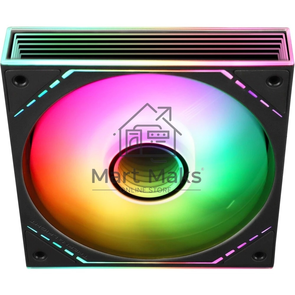 Кулер для корпуса Thermalright TL-M12-S (120x124x25mm, 4-pin PWM, ARGB, 47.6CFM, 23.2dBA, 1500RPM, Black)