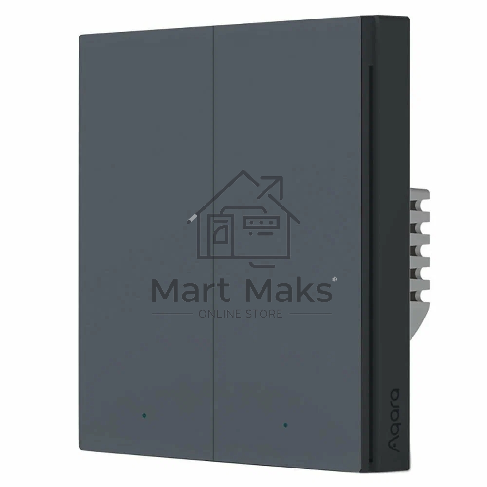Выключатель двухклавишный без нейтрали Aqara Smart Wall Switch H1 EU (WS-EUK02 graphite) 