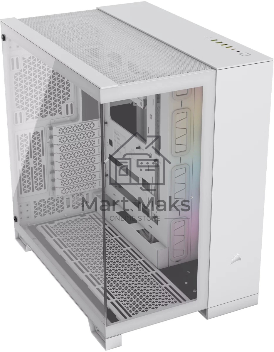Компьютерный корпус без блока питания Case Corsair iCUE LINK 6500X RGB, Midi-Tower, TG, 3x120mm RGB, 4xUSB-A 3.2, 1xUSB 3.2 Type-C, E-ATX, ATX, mATX, mITX White