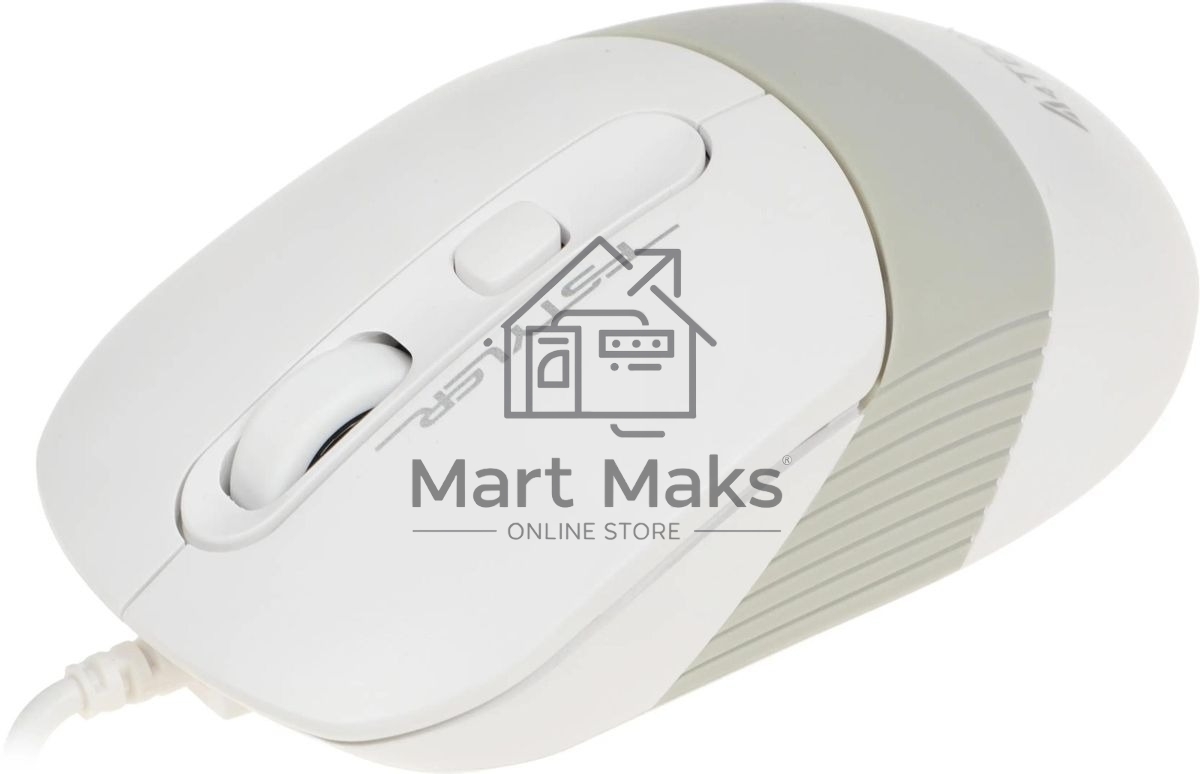 Мышь проводная A4Tech Fstyler FM10 белый/серый, 1600 dpi, USB, кнопки - 4