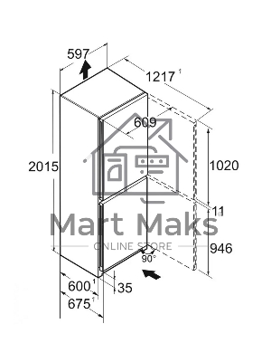 Холодильник Liebherr CNSFC 573I-22 001 серебристый двухкамерный 225/123л морозилка снизу