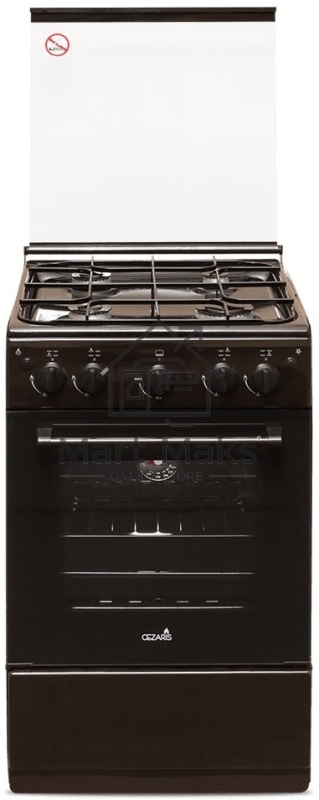 Плита газовая Cezaris ПГ 2150-09 коричневый, конфорок 4 шт, духовка 43 л, 50 см x 85 см x 50 см