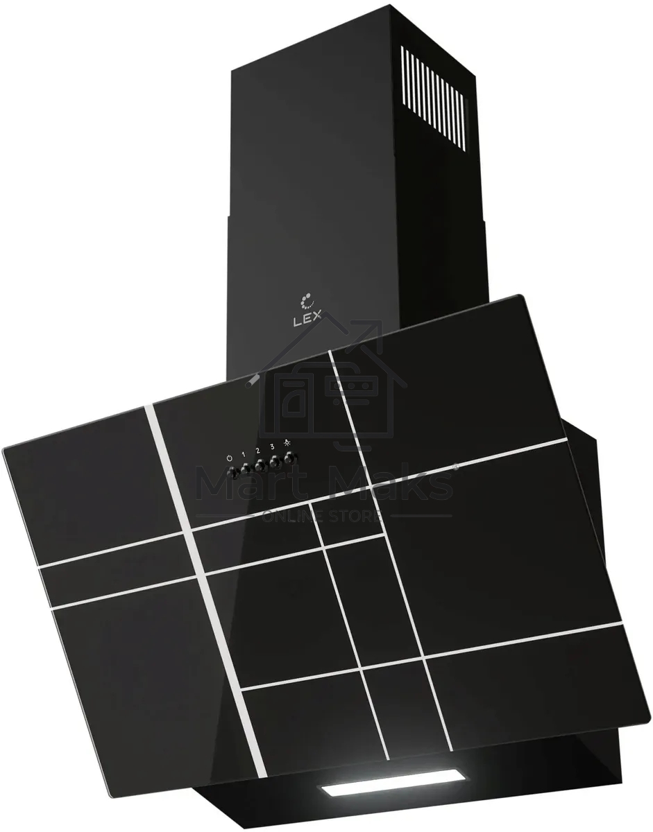 Вытяжка каминная LEX Moza 600 R1 черный, 60 см, 650 куб. м/ч, 46 дБ