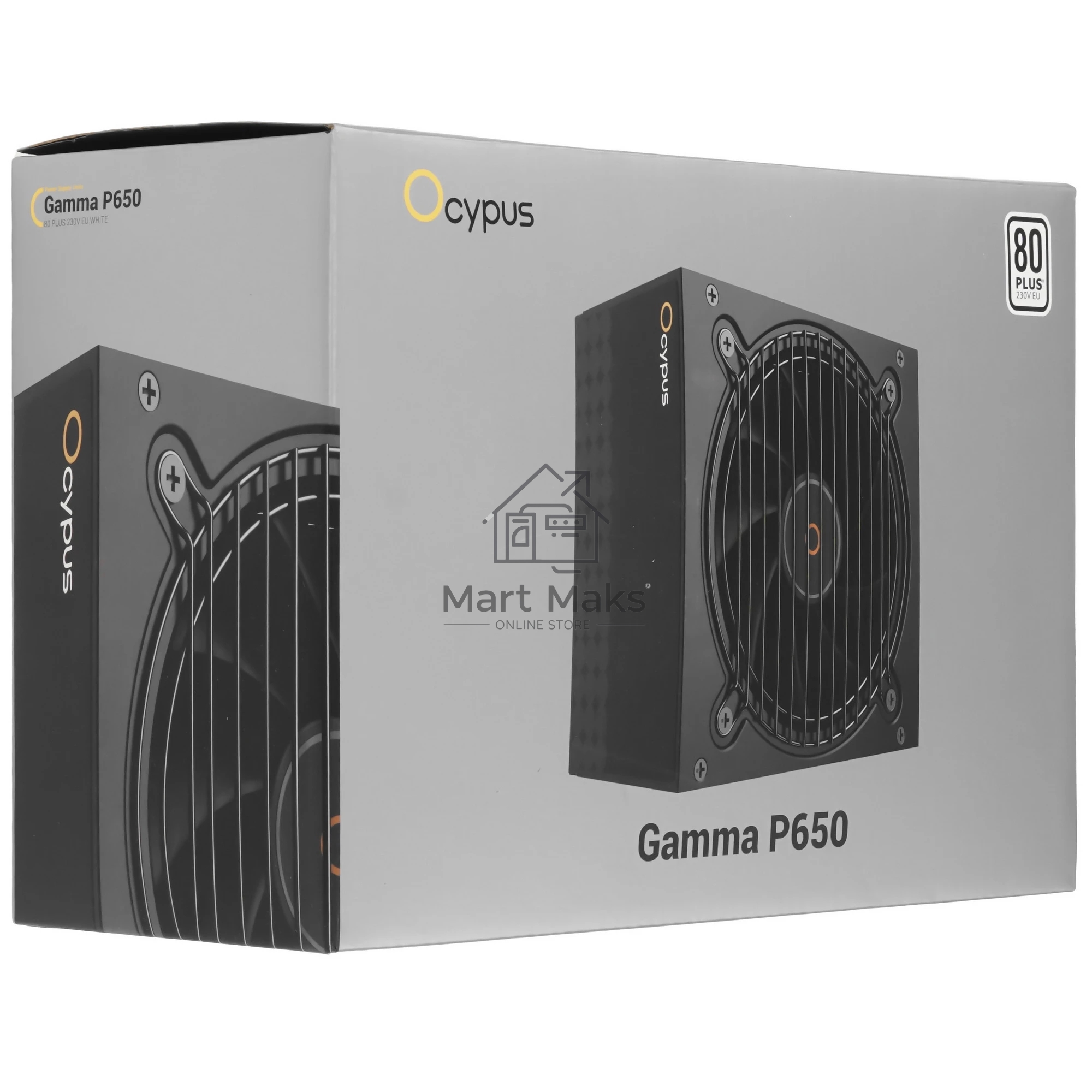 Блок питания 650W Ocypus Gamma P650 BK (ATX, 80+, APFC, 20+4 pin, 120mm fan, PCI-E 6+2Px4, 6xSATA) (Gamma-P650-W1HDBK024X-EU)