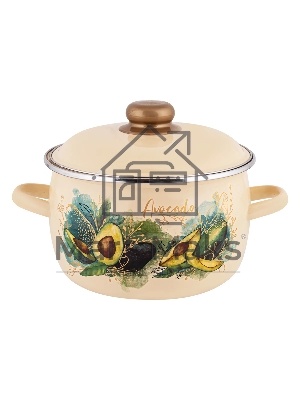 Кастрюля Appetite 1MC161P Avocado с крышкой, сферическая эмалированная 2 л