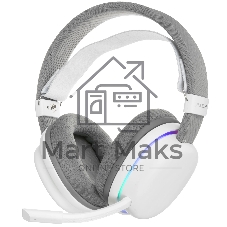 Гарнитура AULA G7 белый, беспроводная + проводная, до 65 ч, съёмный микрофон, подсветка