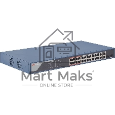Коммутатор Hikvision DS-3E1326P-EI, 24×100 Мбит/с PoE+ + 2×1 Гбит/с Combo, управляемый
