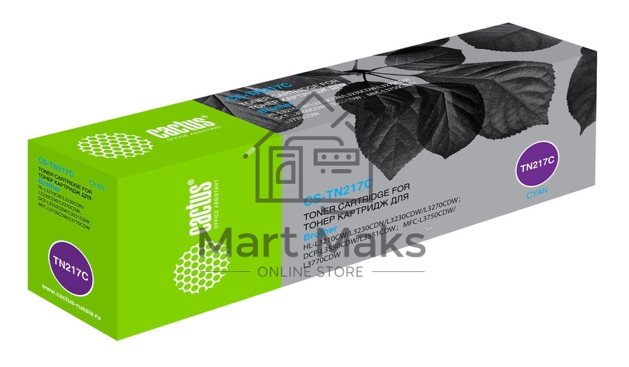 Картридж лазерный Cactus CS-TN217C голубой (2300стр.) для Brother HL3230/DCP3550/MFC3770