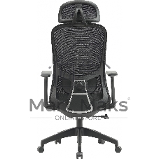 Кресло компьютерное Cactus CS-MC515-BK черный, сиденье черный, сетка/ткань, с подголов. крестов. пластик, пластик черный