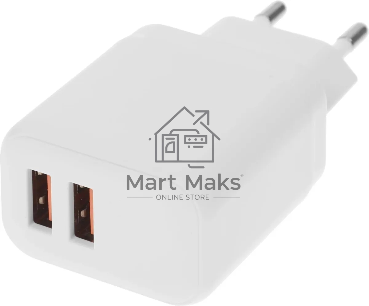 Сетевое зарядное устройство BoraSCO 15W 3A 2xUSB универсальное белый (52580)