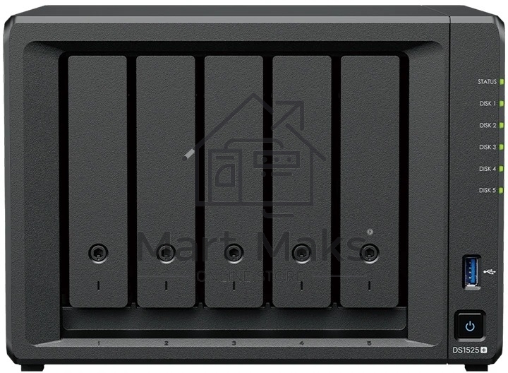 СХД настольное исполнение Synology 5BAY NO HDD USB3 DS1525+