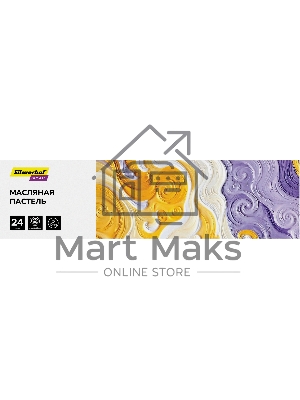 Масляная пастель Silwerhof Create, круглые, 24 цвета, длина 70мм, диаметр 10мм, картонная коробка