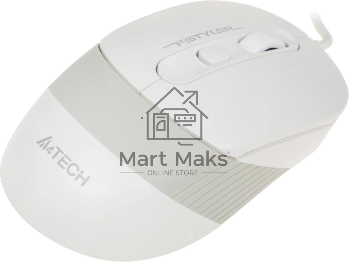 Мышь проводная A4Tech Fstyler FM10 белый/серый, 1600 dpi, USB, кнопки - 4