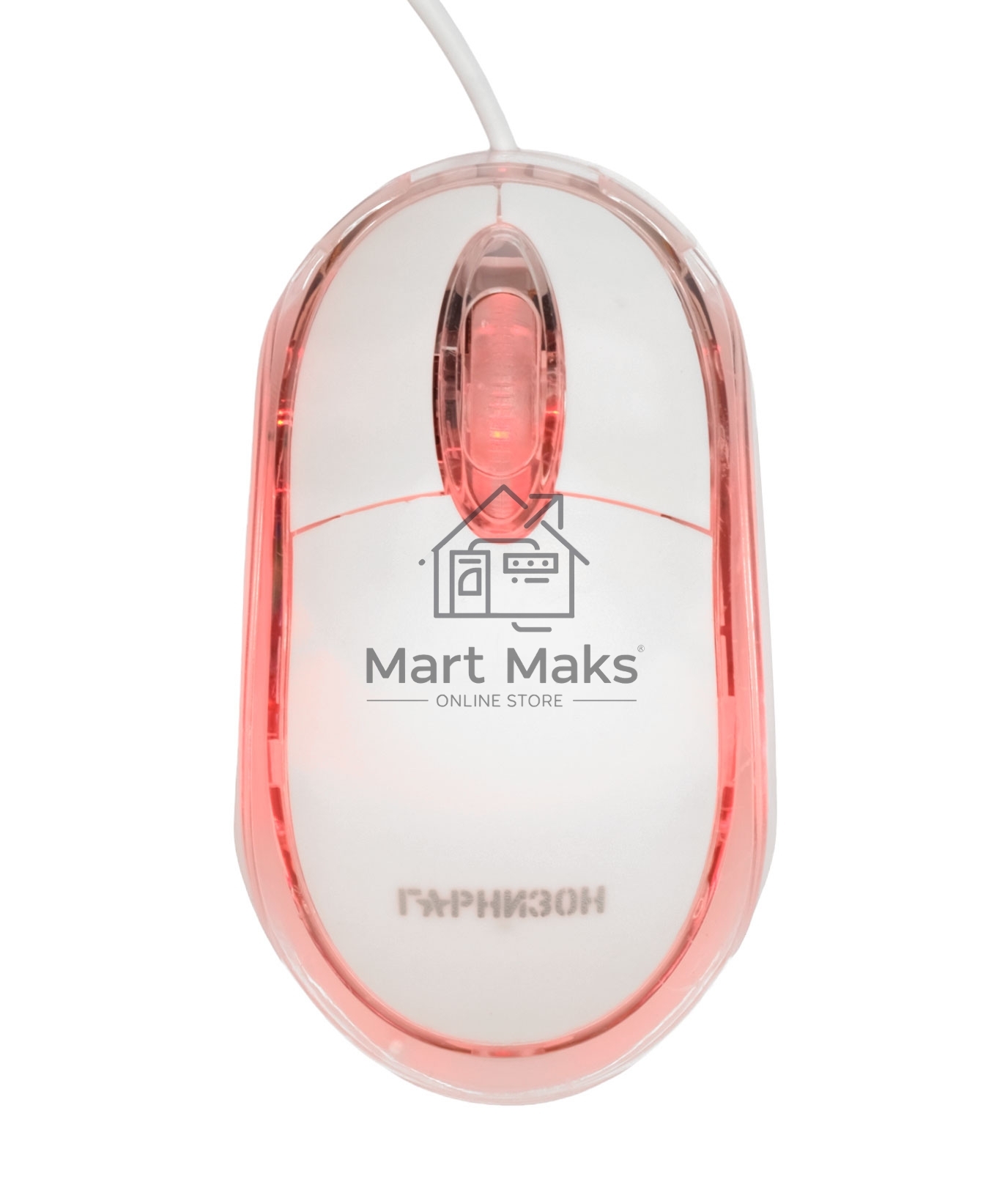 Мышь проводная Гарнизон GM-100W белый, 1000 dpi, USB, кнопки - 3