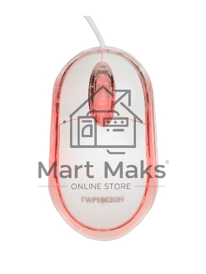 Мышь проводная Гарнизон GM-100W белый, 1000 dpi, USB, кнопки - 3