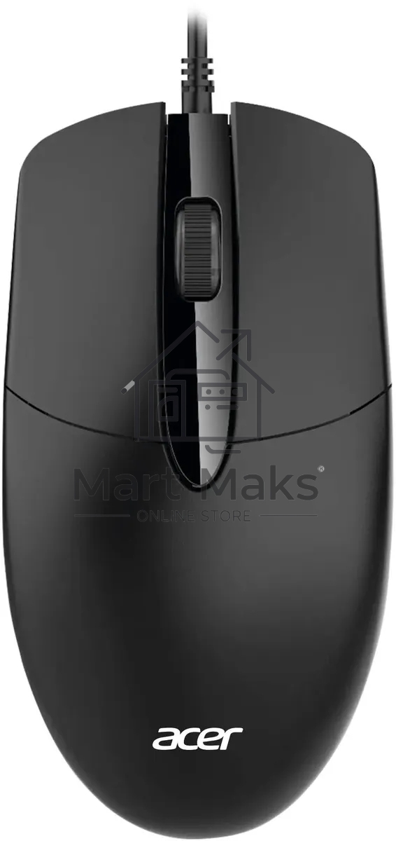 Мышь проводная Acer OMW300 черный, 1200 dpi, USB, кнопки - 3