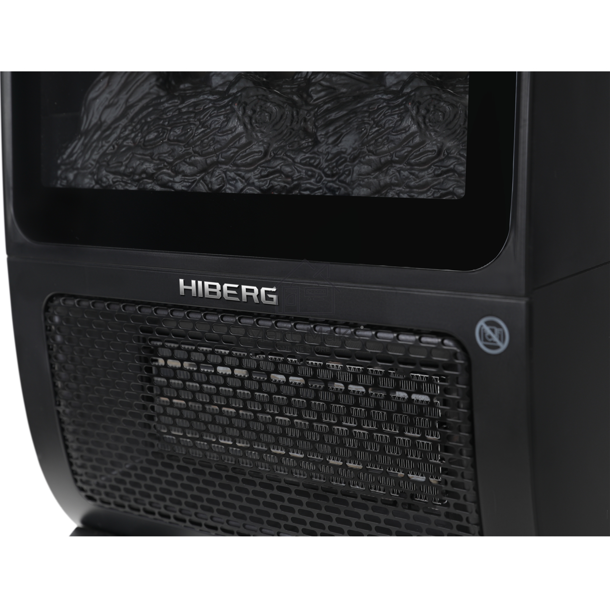 Тепловентилятор HIBERG TSF 3000 B, черный, 2000 Вт, 30 м2, с 3D - камином