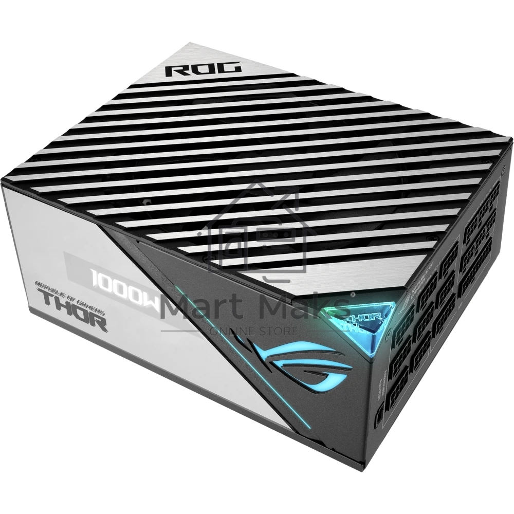 Блок питания ASUS ROG-THOR-1000P2-GAMING (90YE00L4-B0NA00). 1000Вт, 80 PLUS Platinum, 135мм, модульный, комбинирован серый и черный
