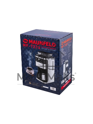 Кофеварка капельная Maunfeld MF-723S нержавеющая сталь, исп. кофе - зерновой/молотый, 1.5 л, 1050 Вт.