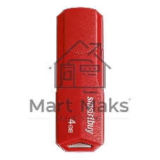 Флешка USB Smartbuy CLUE Red (SB4 GbCLU-R), 4Gb, USB 2.0, R/W 15/5, красный