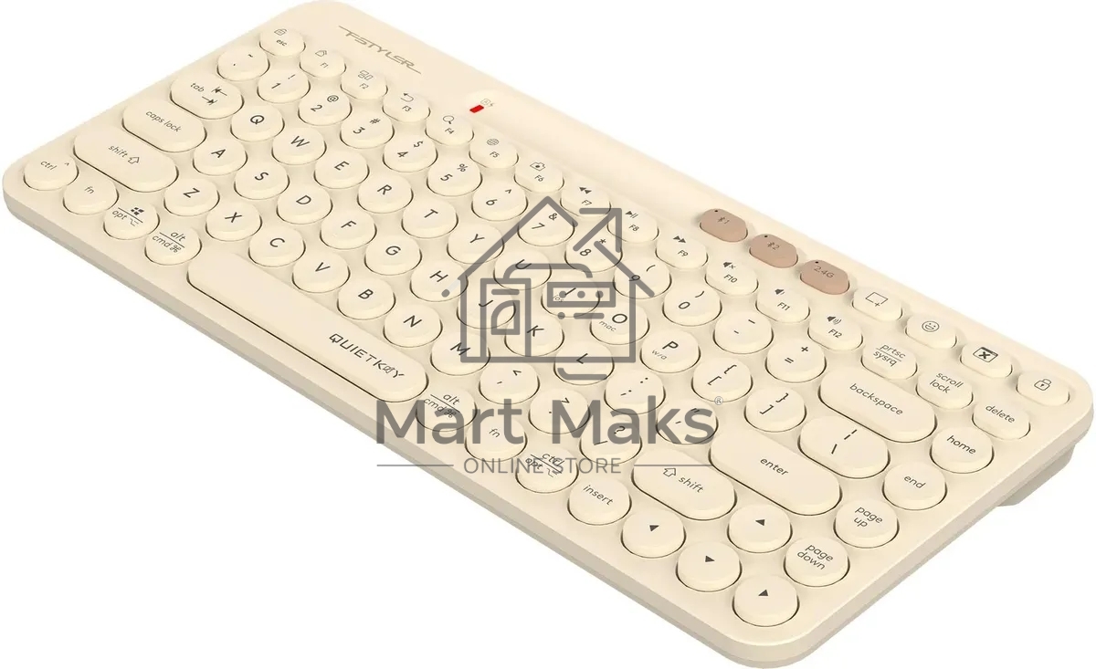 Клавиатура A4Tech Fstyler FBK36C AS беспроводная, USB, Bluetooth/Радиоканал, бежевый