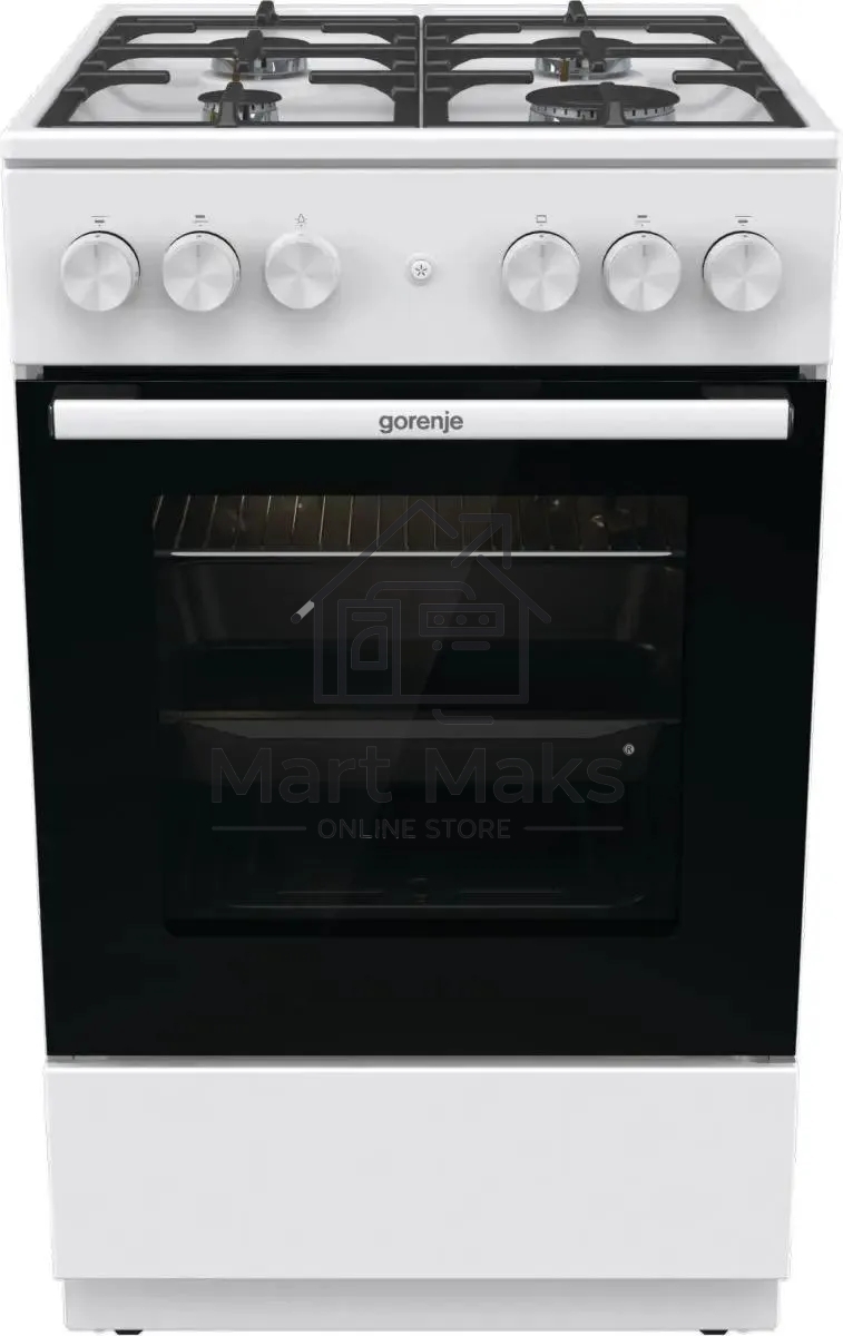 Плита газовая Gorenje GG5A11WF белый, конфорок 4 газовых, духовка 70 л, 50 см x 85 см x 59.4 см