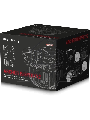 Кулер для процессора DEEPCOOL ARCHER BIGPRO V2 черный/синий, 120 мм, алюминий/медь, 2000 об/мин, 29.7 дБ, 4 pin, 125 Вт, 70 мм