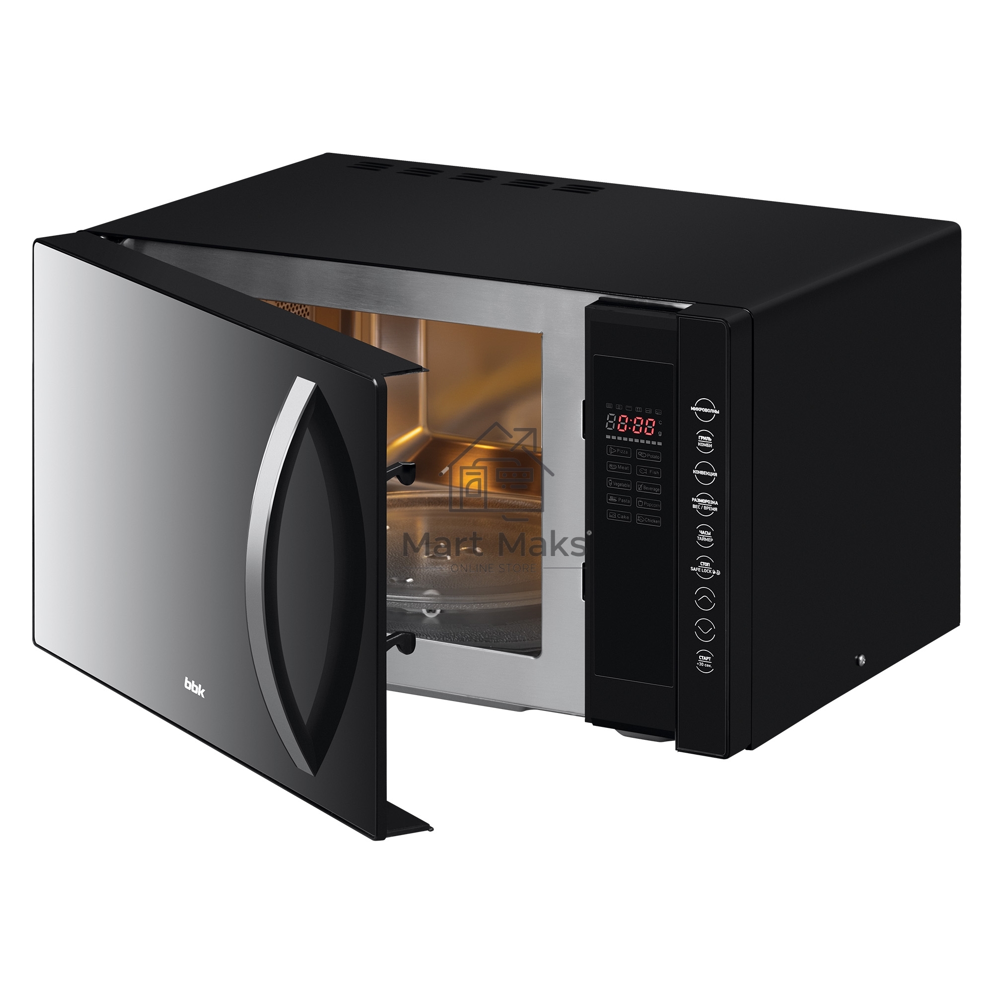 Микроволновая печь BBK 23MWC-881T/B-M черный, 23 л, 800 Вт, сенсор