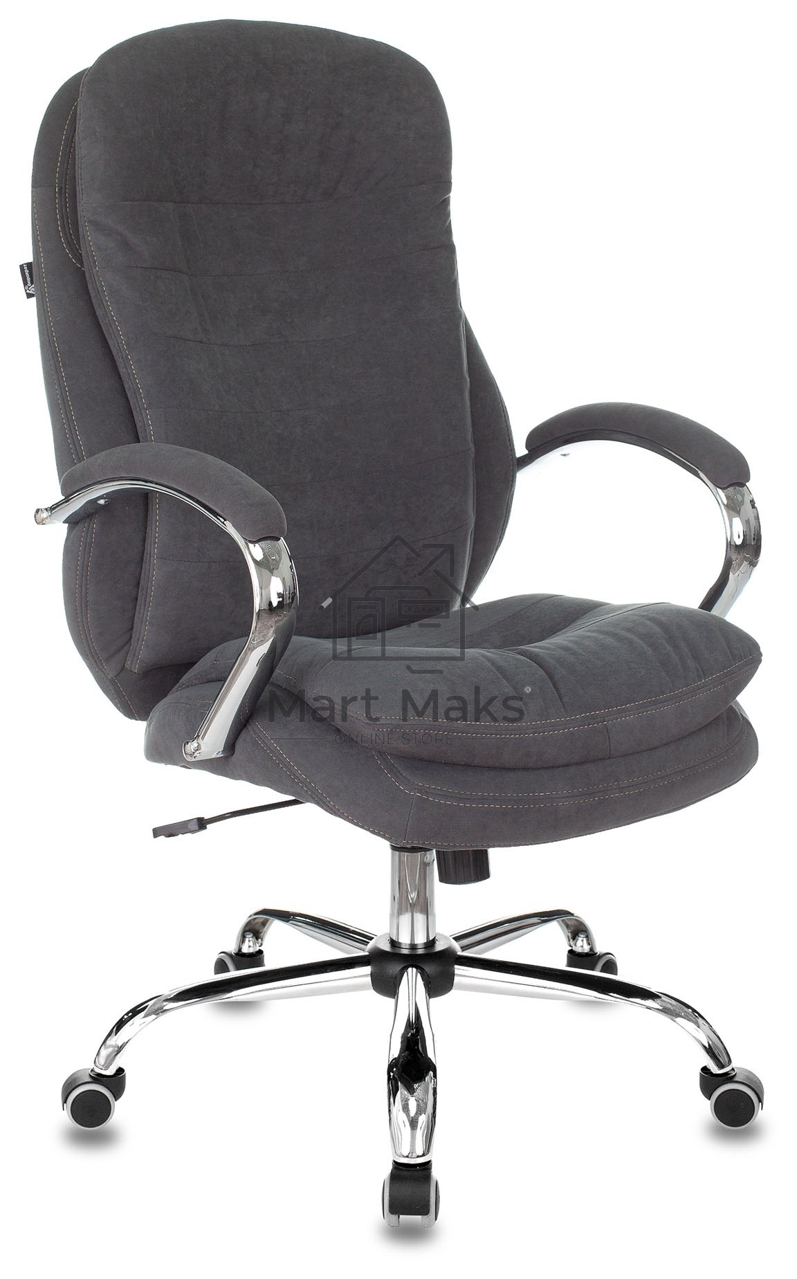 Кресло руководителя Бюрократ T-9950SL Fabric серый Alfa 44, крестовина металл хром