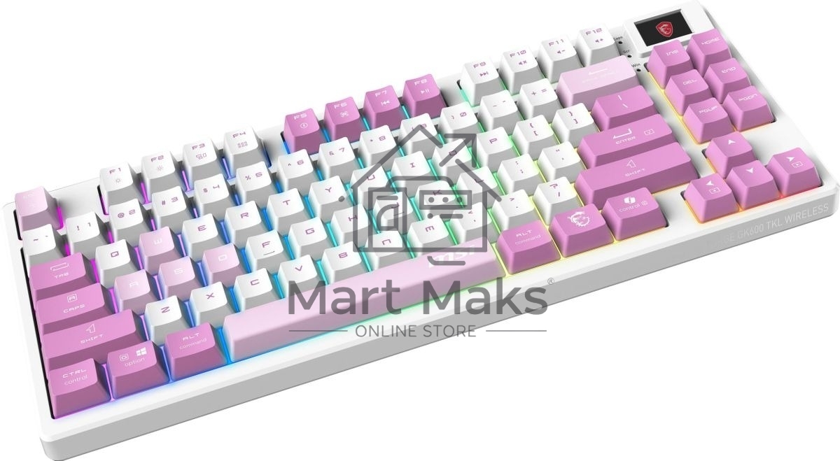Клавиатура MSI Forge GK600, USB, белый фиолетовый
