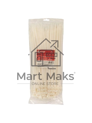 Хомут кабельный 7.2х300 нейл. бел. (уп.100шт) EKF plc-c-7.2x300