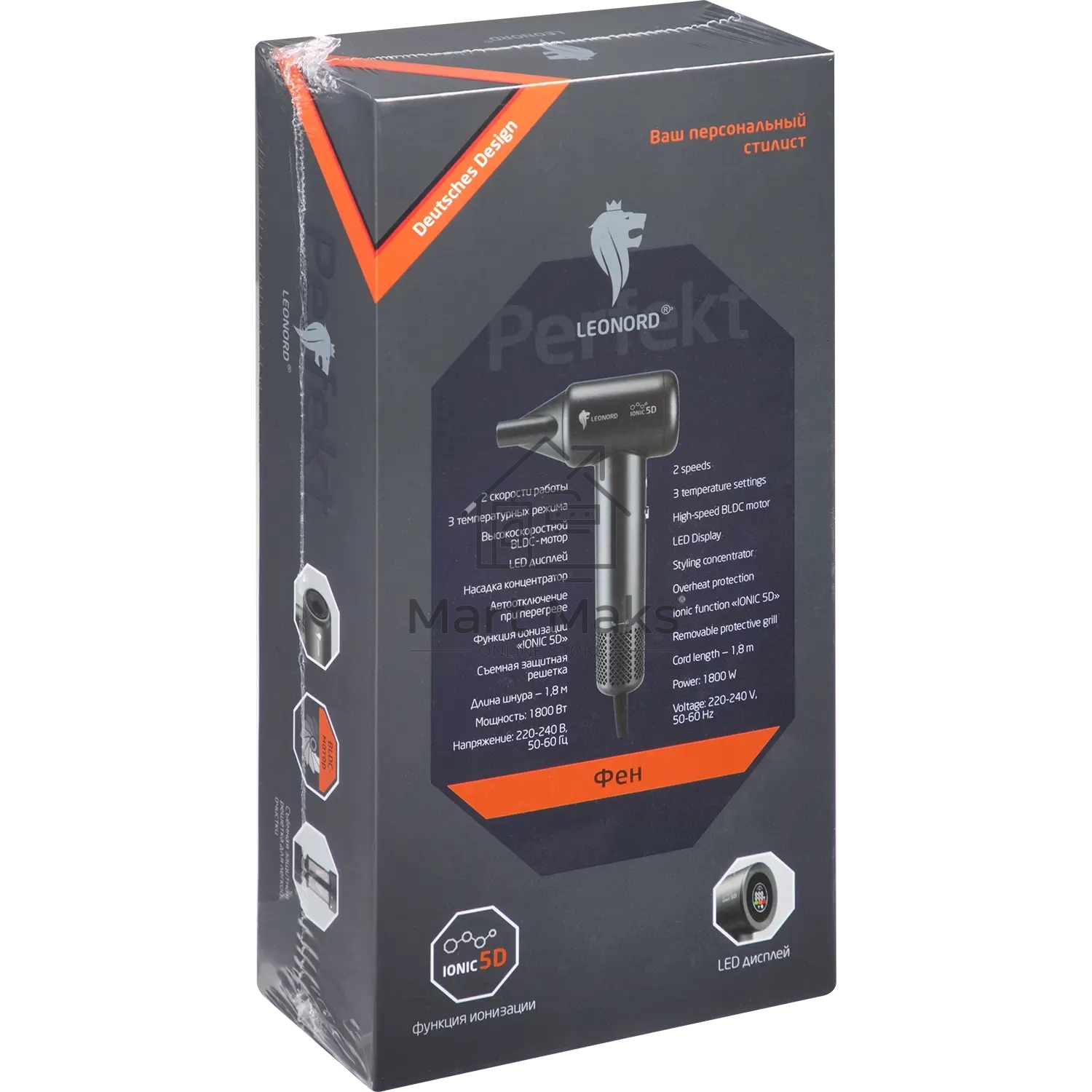 Фен LEONORD LE-1214 черный