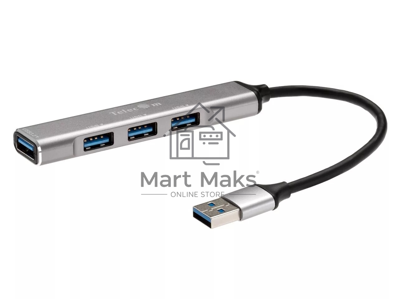 Переходник USB 3.0 -->USB3.0+3 USB2.0, Aluminum Shell, 0.2м Telecom <TA308U>
