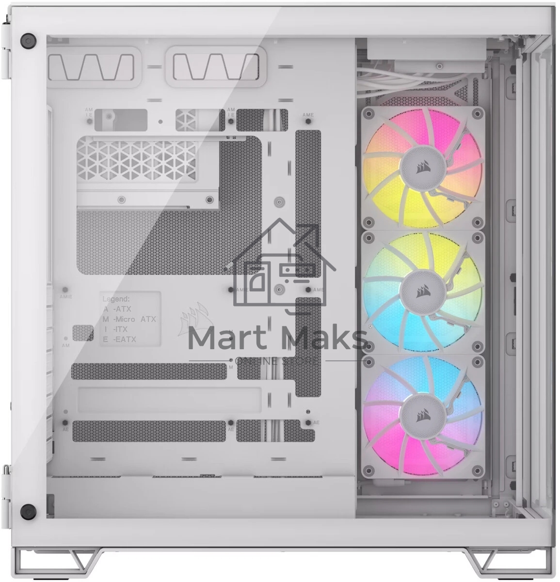 Компьютерный корпус без блока питания Case Corsair iCUE LINK 6500X RGB, Midi-Tower, TG, 3x120mm RGB, 4xUSB-A 3.2, 1xUSB 3.2 Type-C, E-ATX, ATX, mATX, mITX White