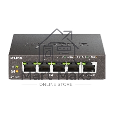Коммутатор D-Link DGS-1005P/B3A, 5×1 Гбит/с, неуправляемый