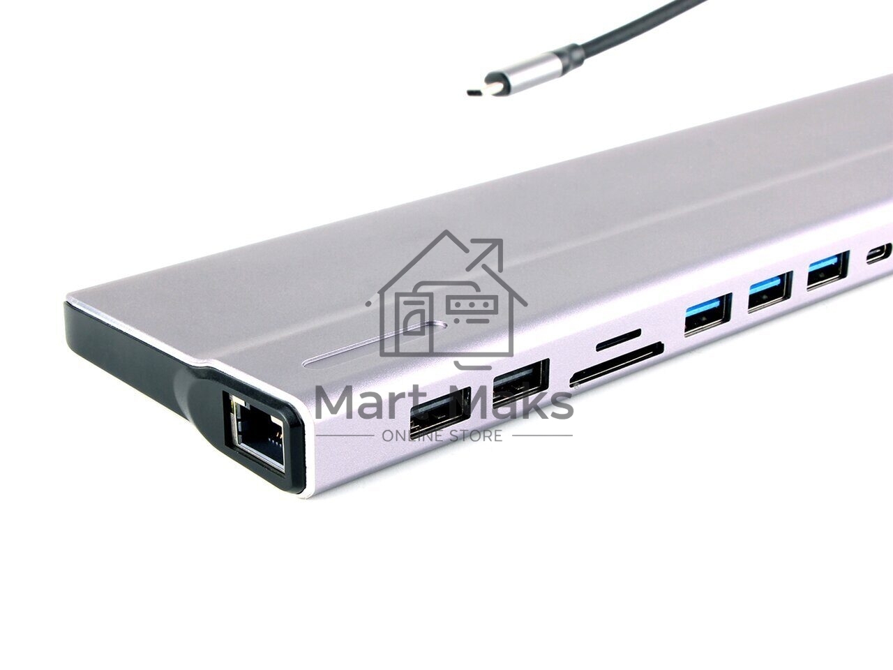 Адаптер VCOM TypeC -->3*USB3.0+2*USB2.0+VGA+RJ45+SD+TF+AUD+HDMI+DP+2*USB3.1 Data+PD