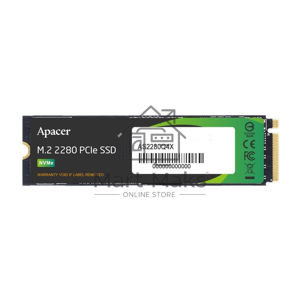 Накопитель SSD Apacer 2Tb, PCIe 4.0 x4, M.2 2280, NVMe, R/W 5000/4400, с радиатором