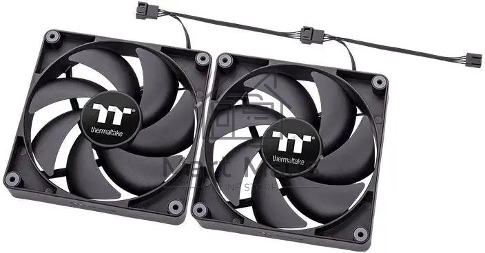Комплект вентиляторов для корпуса Thermaltake CT120 (2 шт.) черный, 120 мм, 2000 об/мин, 25.8 дБ, 4 pin