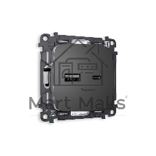 Комплект механизма розетки OMEGA Антрацит серый 2USB A+C 20W (быстрая зарядка) QUANT (OP6610, VM177) MO661010 Комплект механизма розетки OMEGA Антрацит серый 2USB A+C 20W (быстрая зарядка) QUANT (OP6610, VM177) MO661010